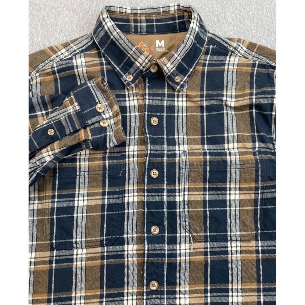 Ridgecut Shirt Mens Medium Plaid 100% Cotton Flannel Button Down